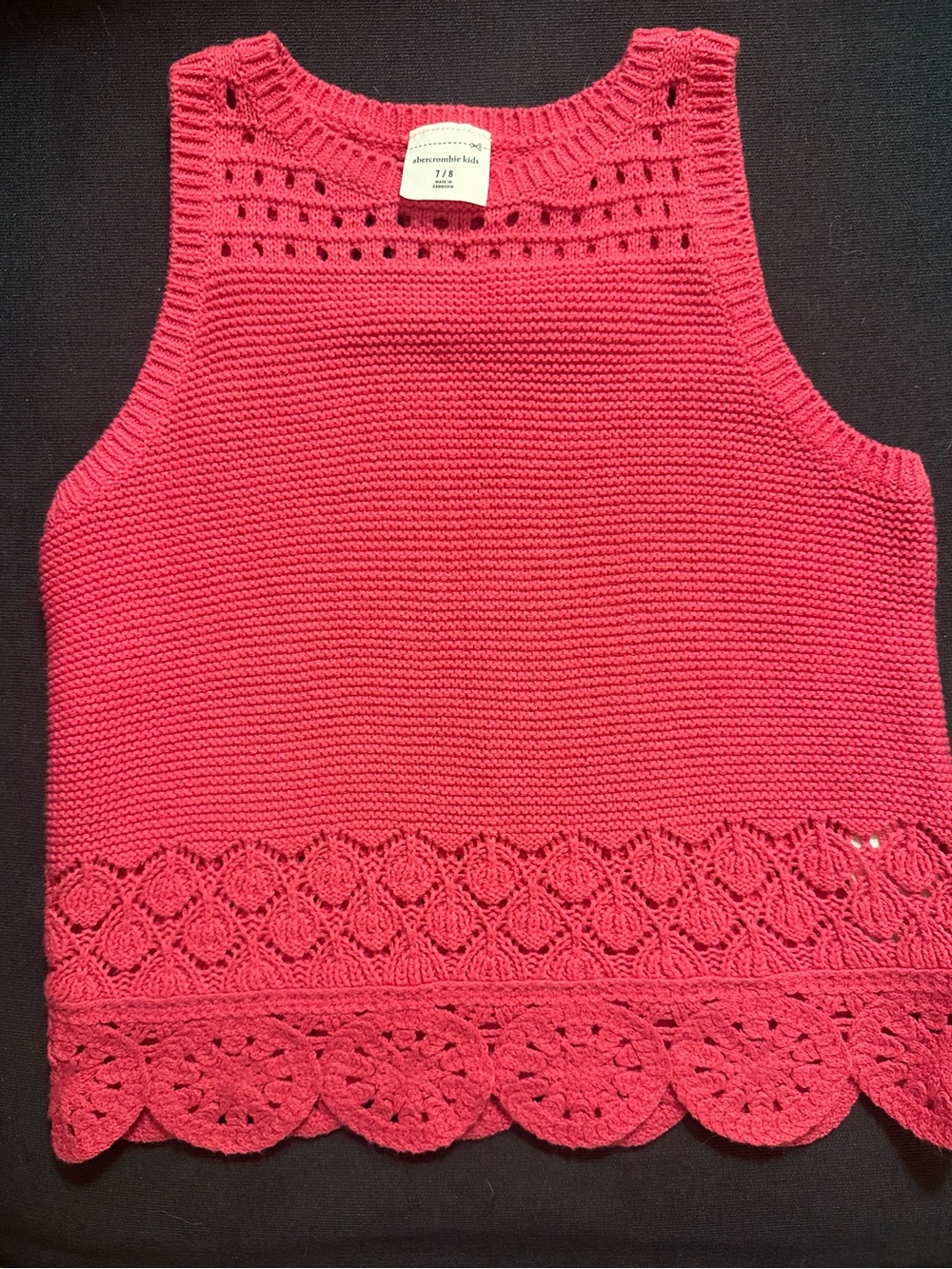 Abercrombie Kids pink knit tank